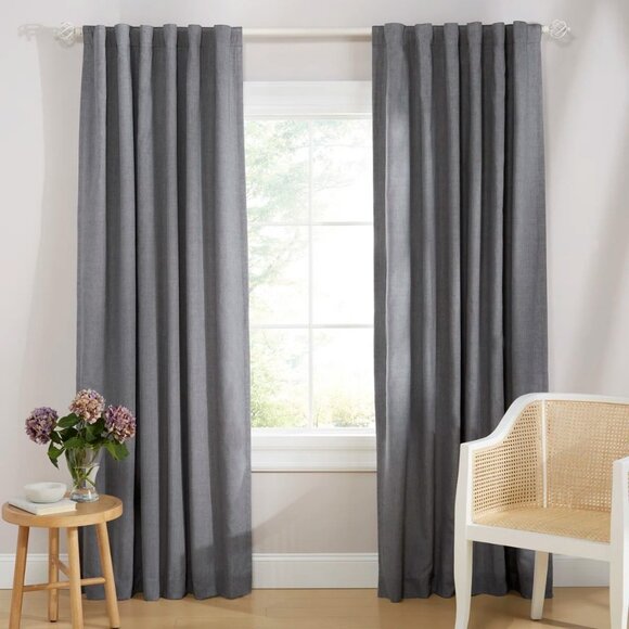 NEW Lauren Ralph Lauren Tyler 100% Blackout Curtain Panel Gray 50in x 84in - Picture 1 of 7